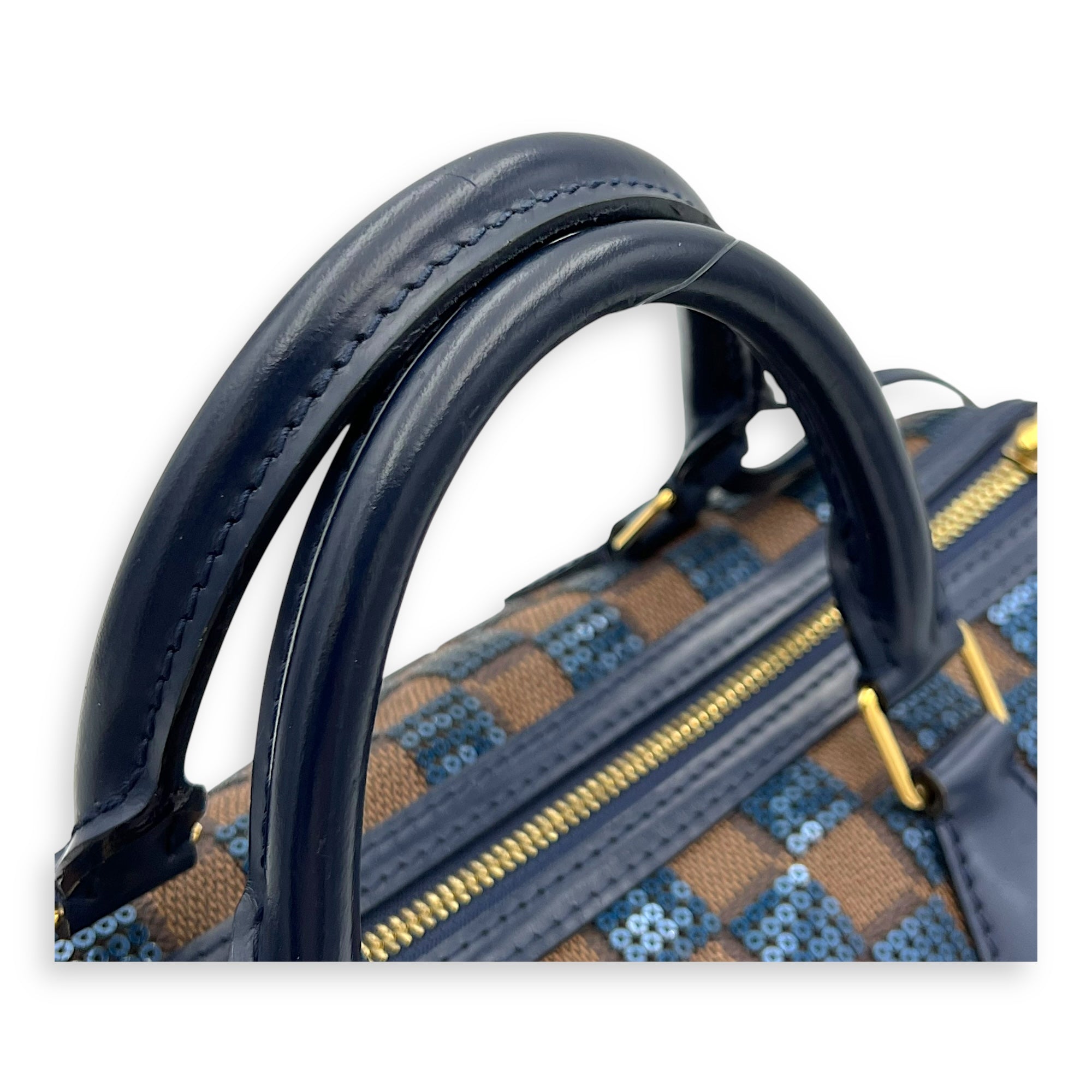 Louis Vuitton Speedy 30 Brown Top Handle Bag in Damier Paillettes, Gold hardware_6