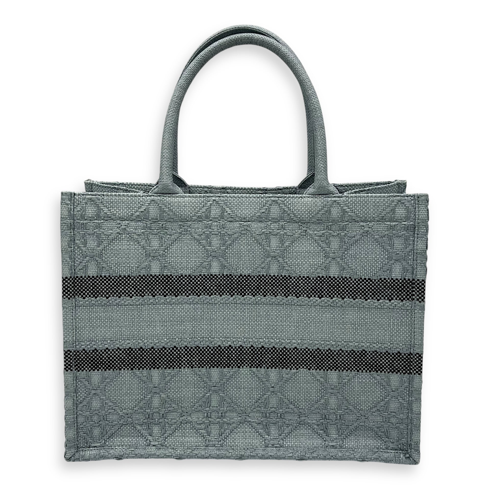 Christian Dior Book Tote Medium Blue Top Handle Bag in Raffia_2
