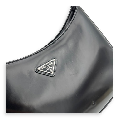 Prada Cleo Shoulder Bag Black in Calfskin, Gold hardware_6