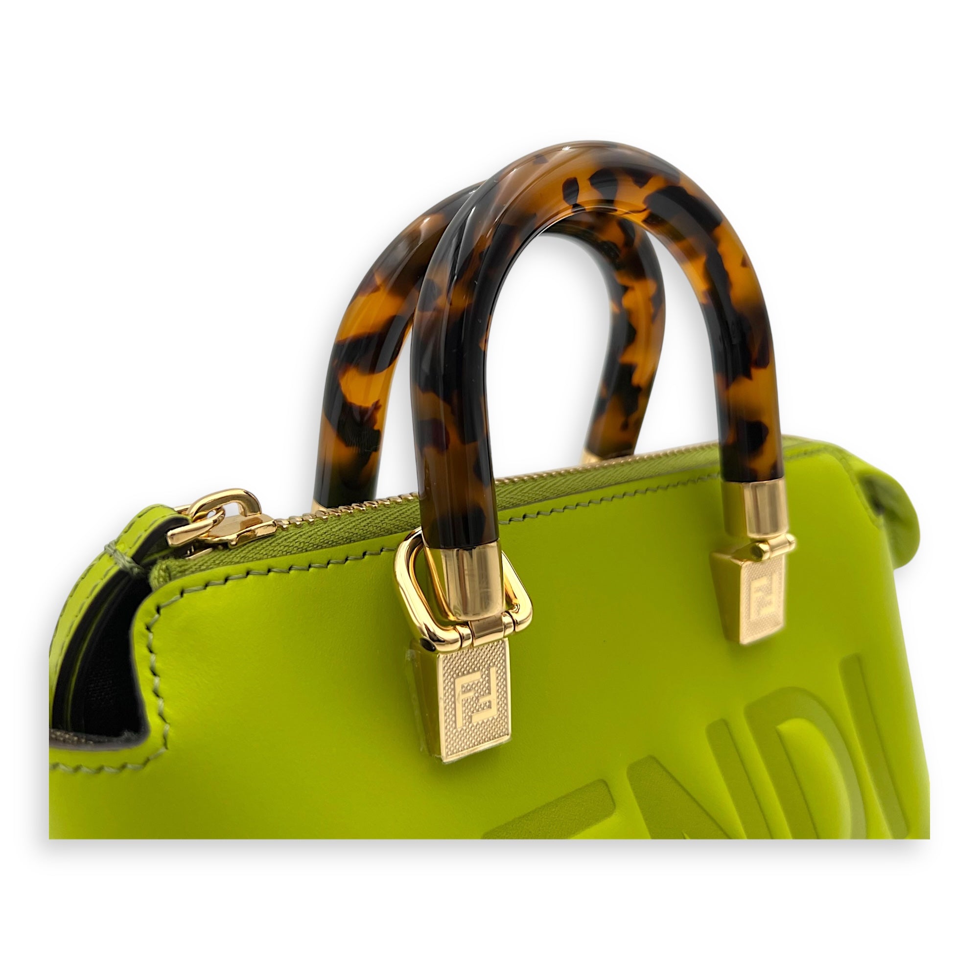 Fendi By The Way Mini Wasabi Green Top Handle Bag in Calfskin, Gold hardware_6