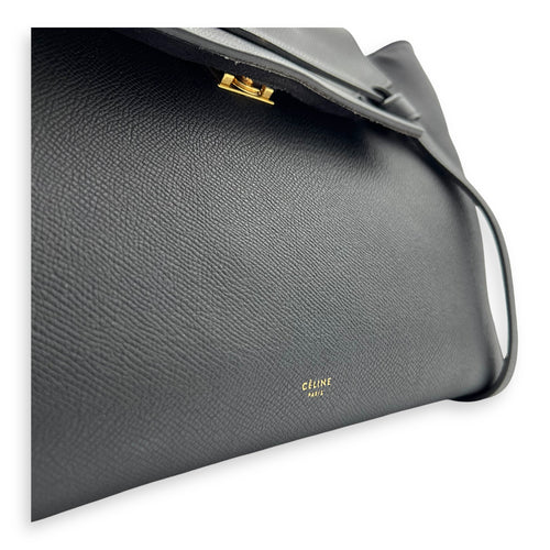 Celine Belt Small Black Top Handle Bag in Calfskin, Gold hardware_6