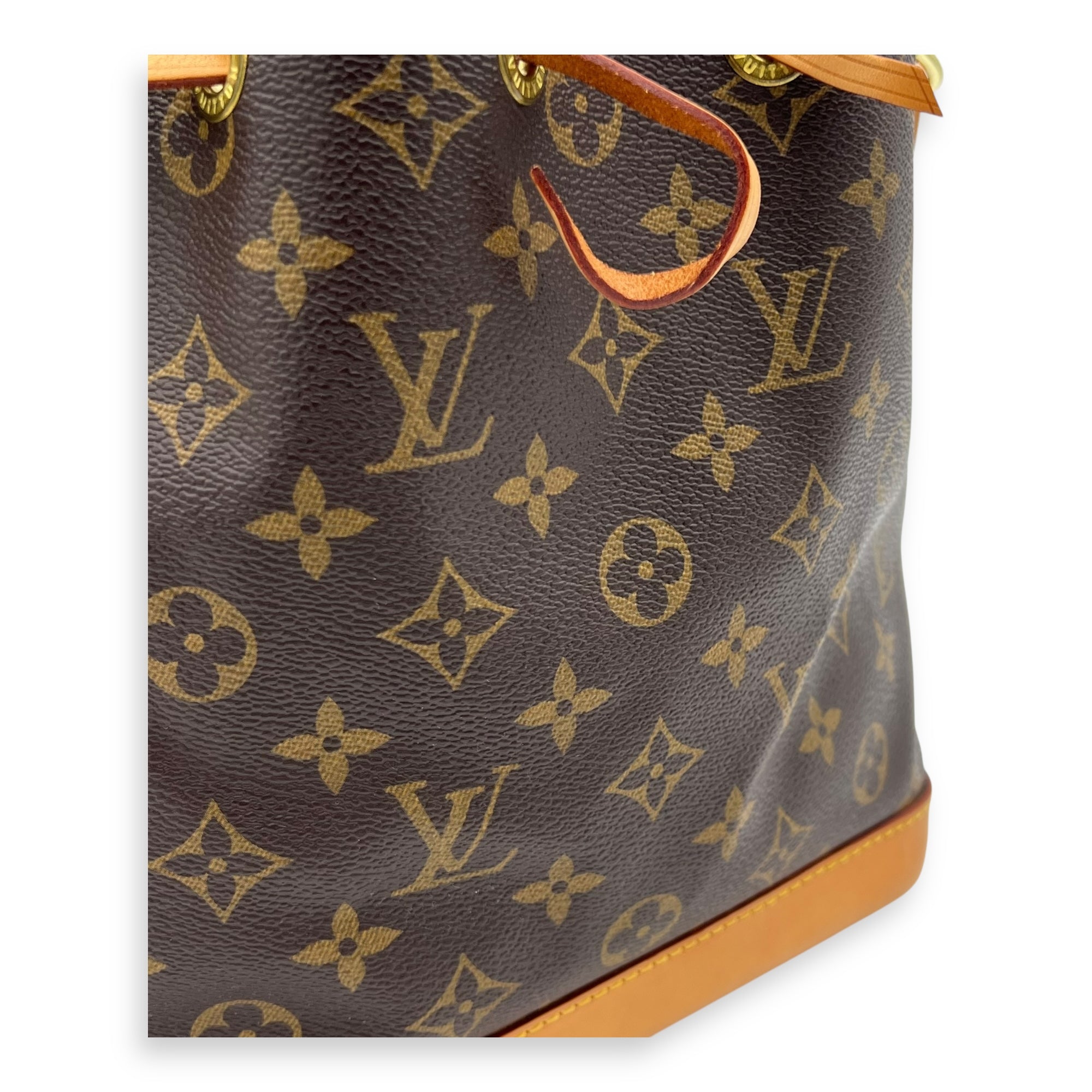 Louis Vuitton Noe Bucket Bag Petite Brown in Monogram Coated Canvas, Gold hardware_6