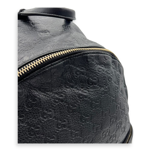 Gucci Guccissima Backpack Black in Calfskin, Gold hardware_6