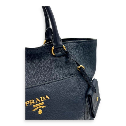 Prada 2 way bag Top Handle Bag Blue in Calfskin, Gold hardware_6