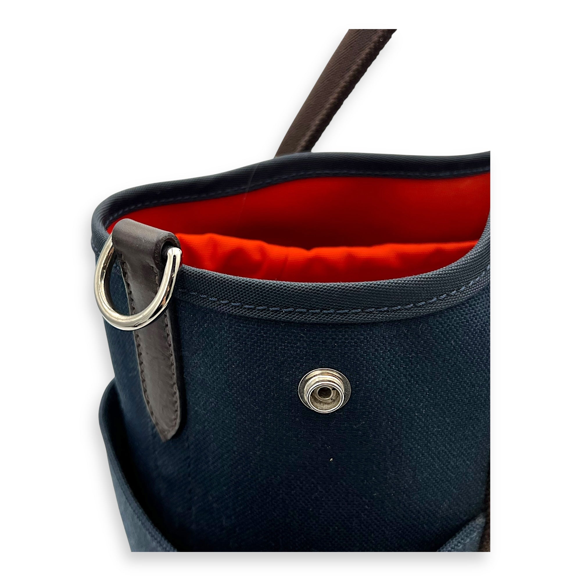 Hermès Sac de Pansage Blue in Canvas, Silver hardware_6