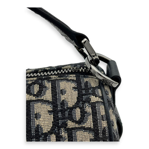 Christian Dior Roller Crossbody Bag Blue in Jacquard, Silver hardware_6