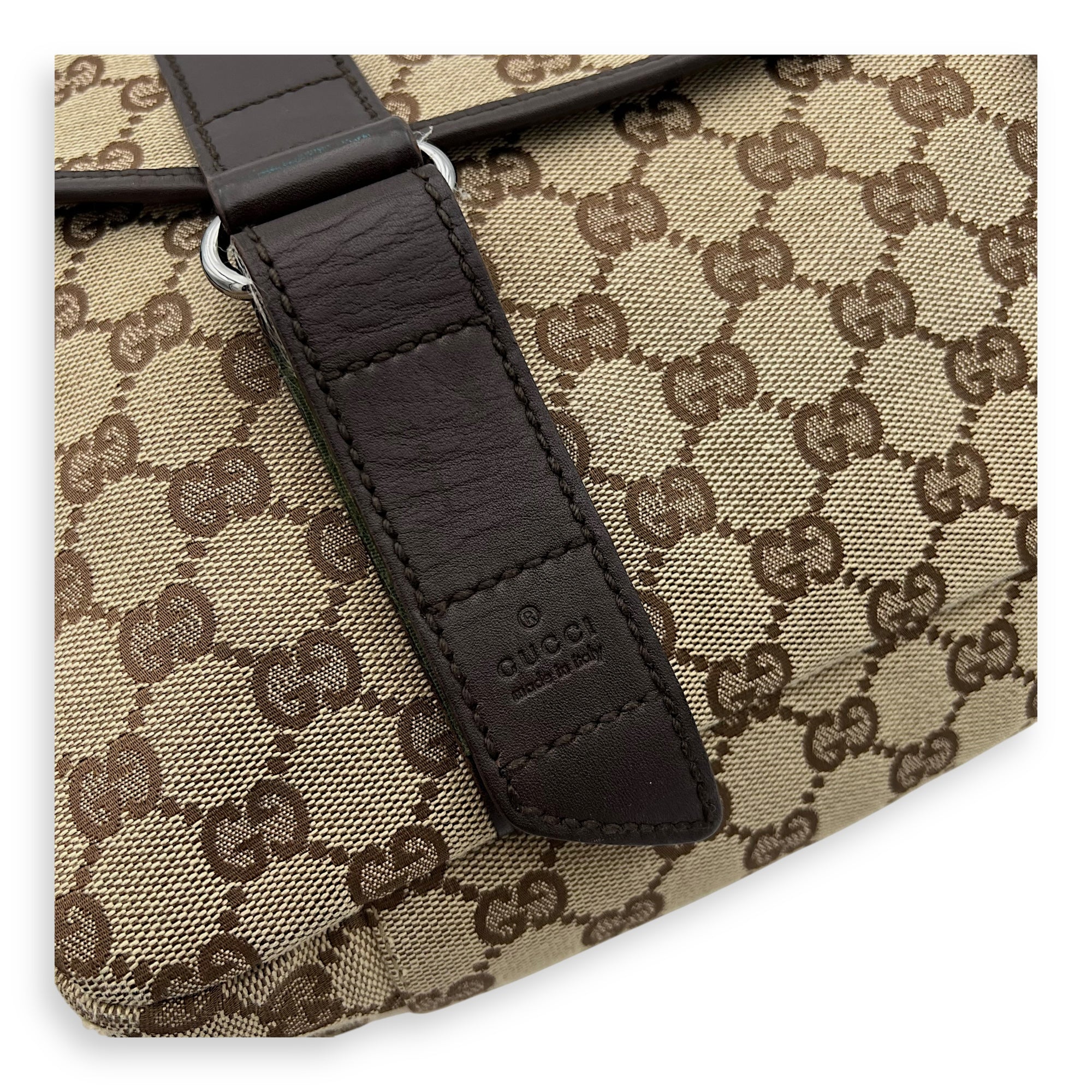 Gucci GG Messenger Brown in Jacquard, Silver hardware_6
