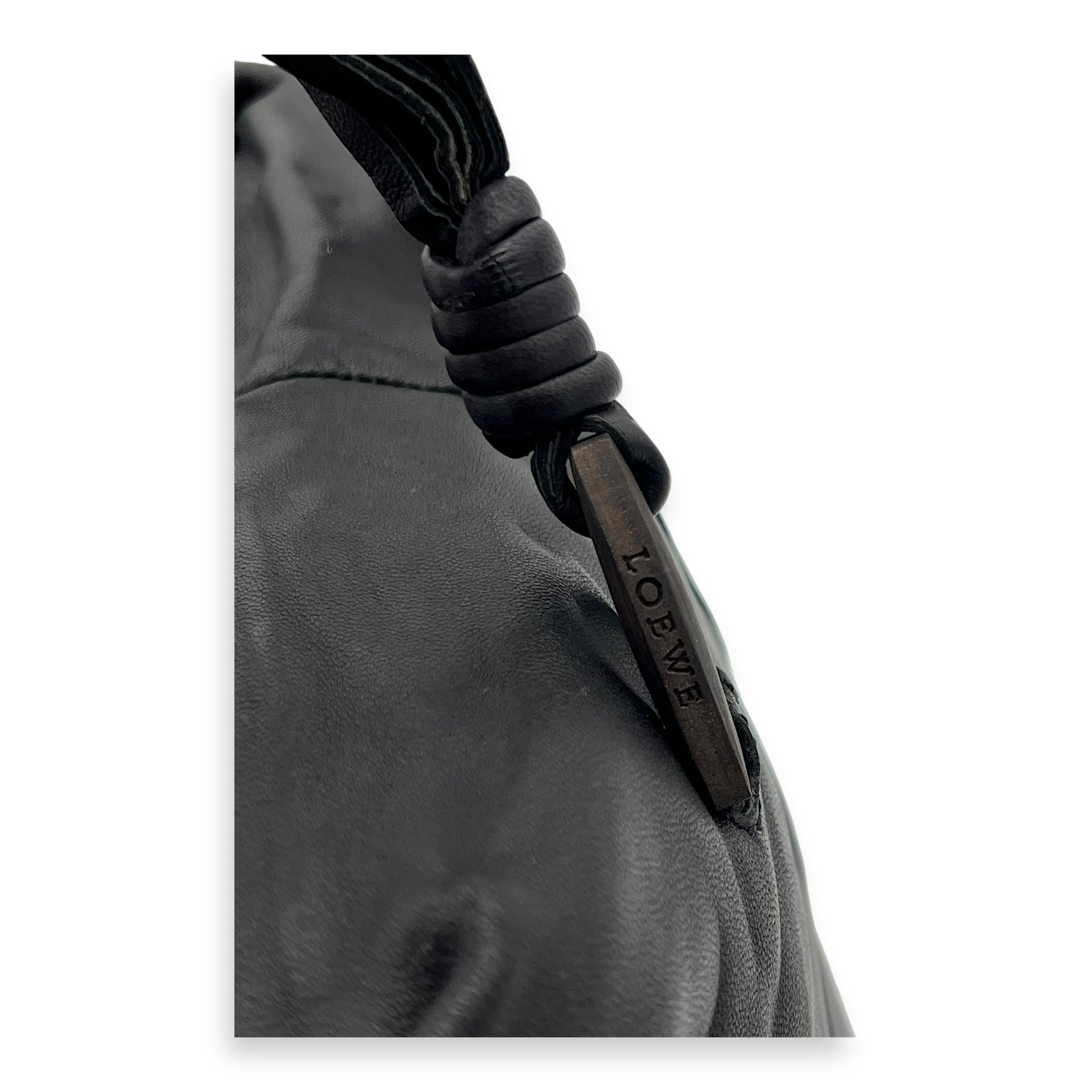 Loewe Vintage Top Handle Bag Black in Lambskin, Silver hardware_6
