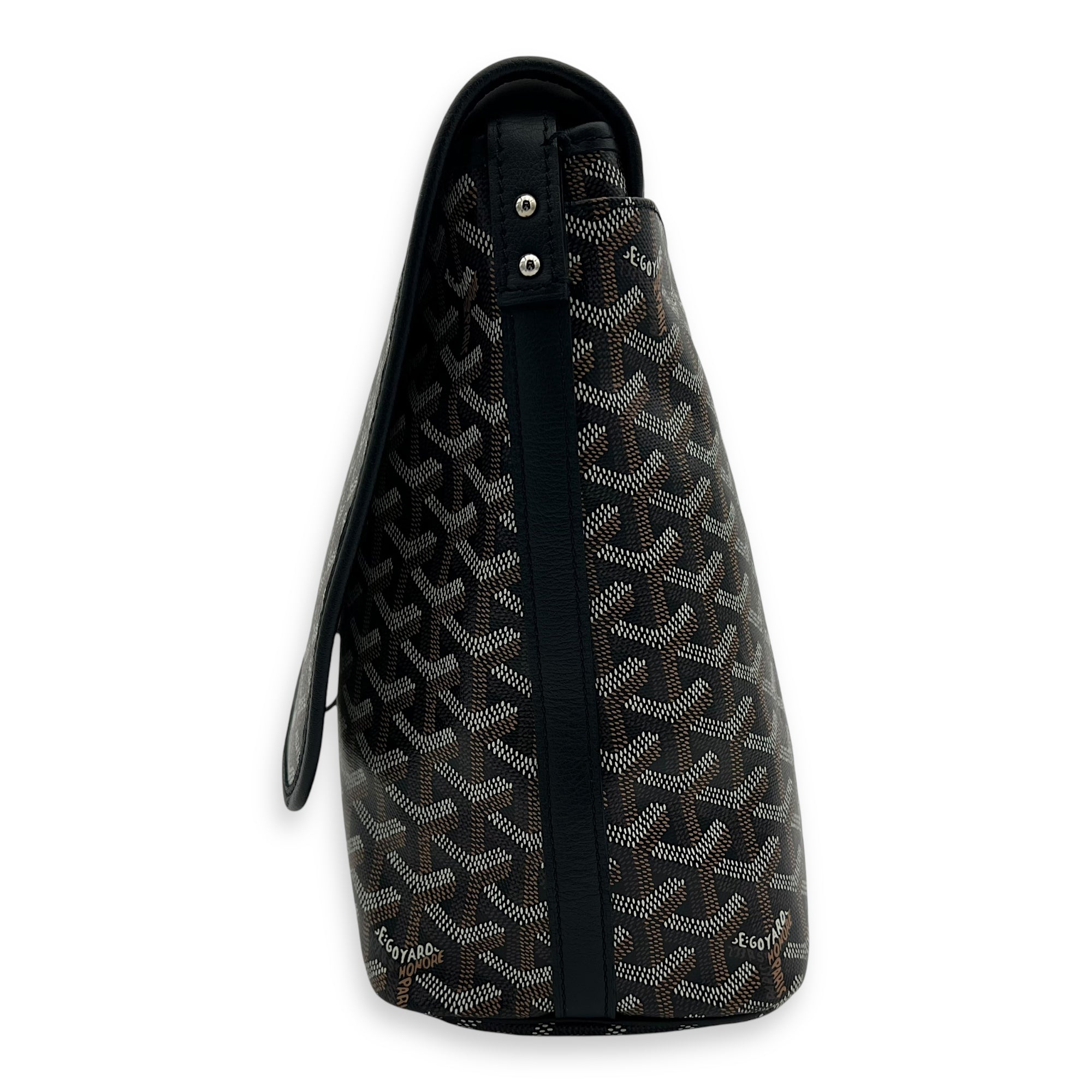 Goyard Capetien Messenger MM Black in Coated Canvas, Silver hardware_4