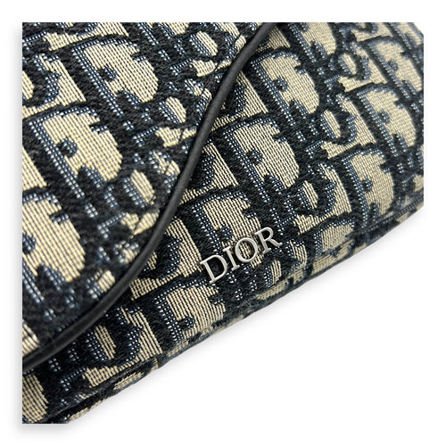 Christian Dior Oblique Belt Bag Blue in Jacquard, Silver hardware_6
