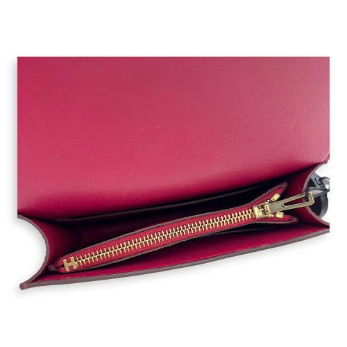 Hermès Constance Slim Red Wallet in Calfskin, Gold hardware_4