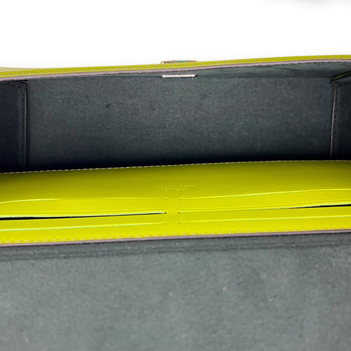 Fendi Baguette Crossbody Bag Yellow in Calfskin, Silver hardware_6