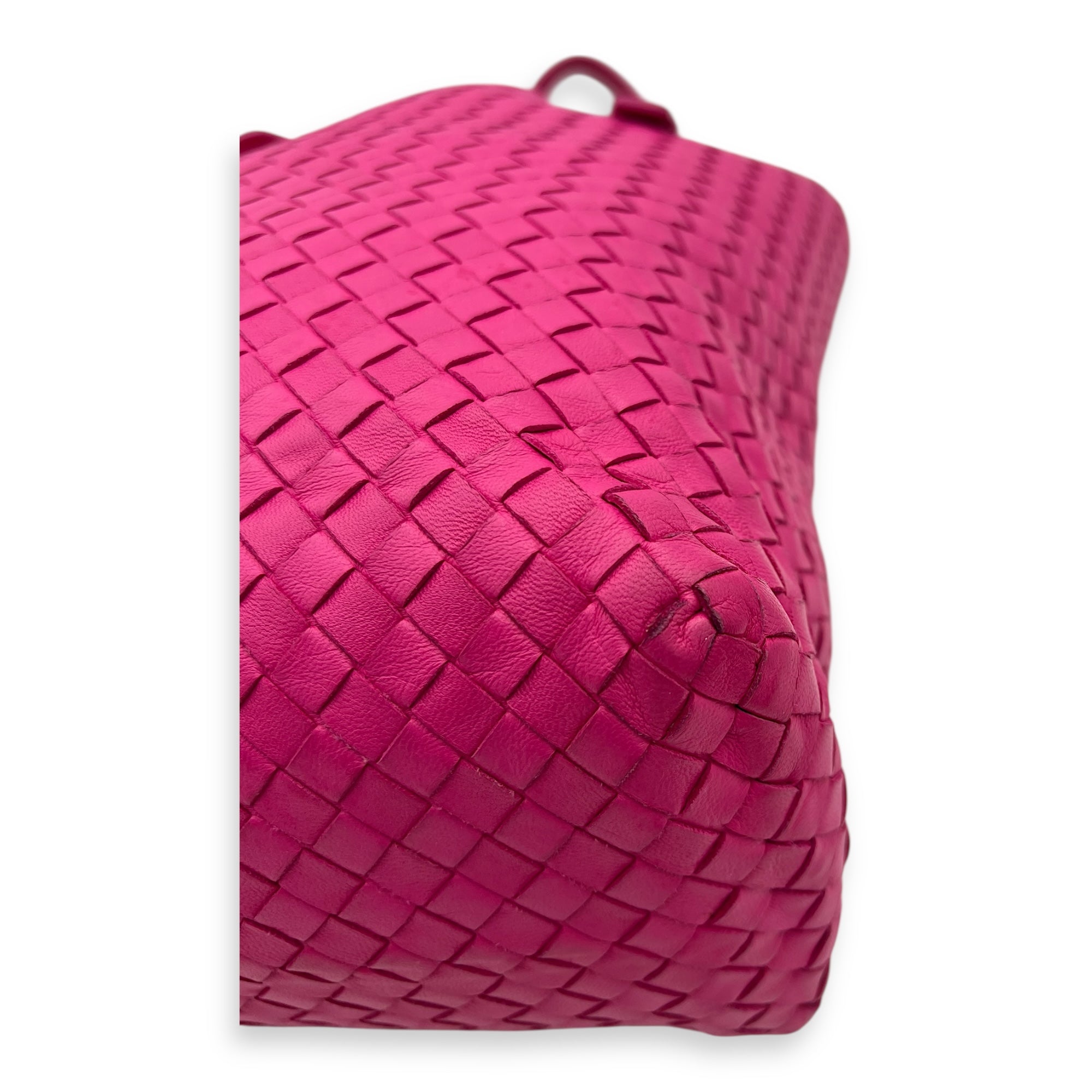 Bottega Veneta Intrecciato Shoulder Bag Pink in Lambskin, Gunmetal hardware_2