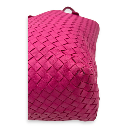 Bottega Veneta Intrecciato Shoulder Bag Pink in Lambskin, Gunmetal hardware_2