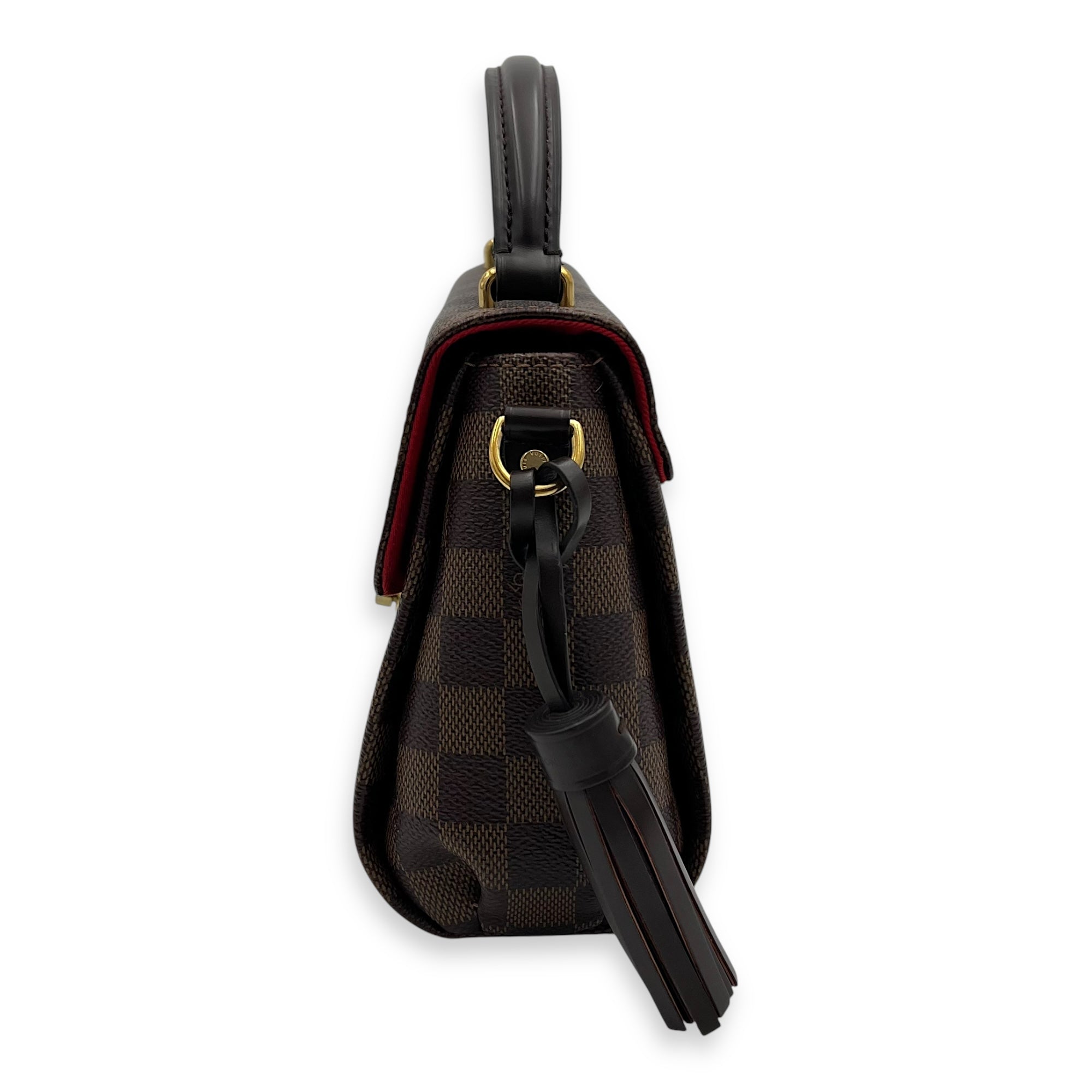 Louis Vuitton Croisette Top Handle Bag Brown in Coated Canvas, Gold hardware_3