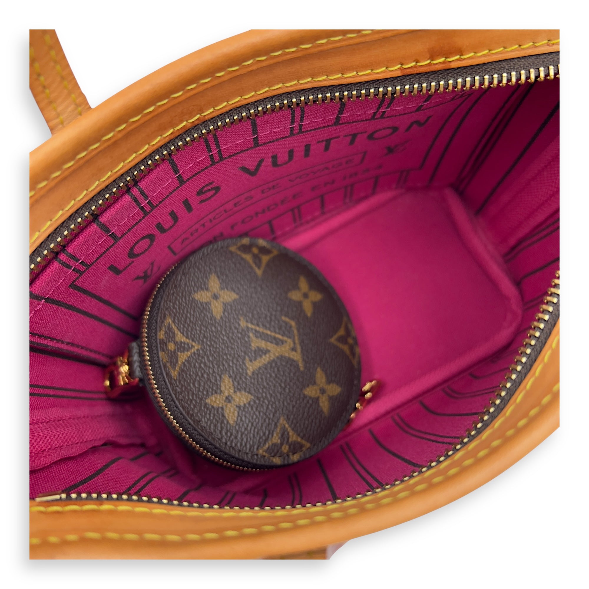 Louis Vuitton Neverfull Crossbody Bag BB Brown in Monogram Coated Canvas, Gold hardware_4