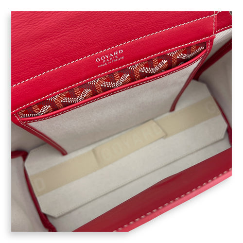 Goyard Rouette Red Shoulder Bag in Coated Canvas, Silver hardware_4