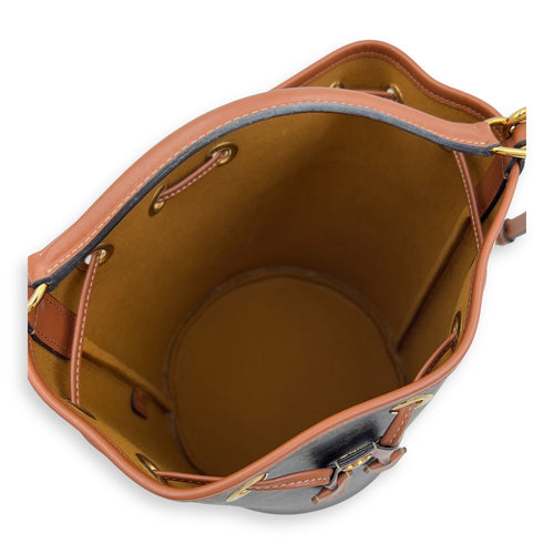 Celine Clara Bucket Bag Brown in Coated Canvas, Gold hardware_6