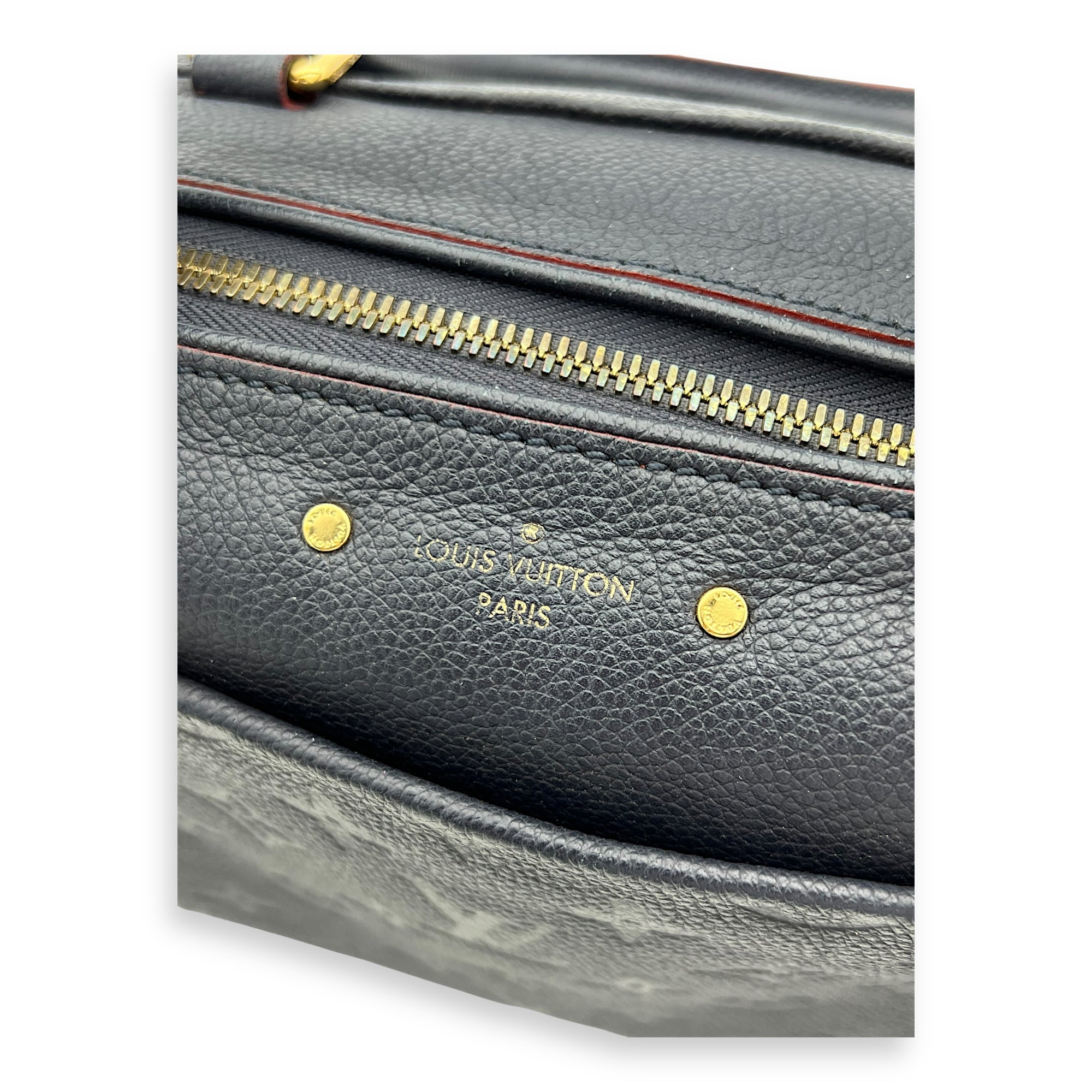 Louis Vuitton Speedy Bandouliere Top Handle Bag 25 Blue in Empreinte Leather, Gold hardware_6