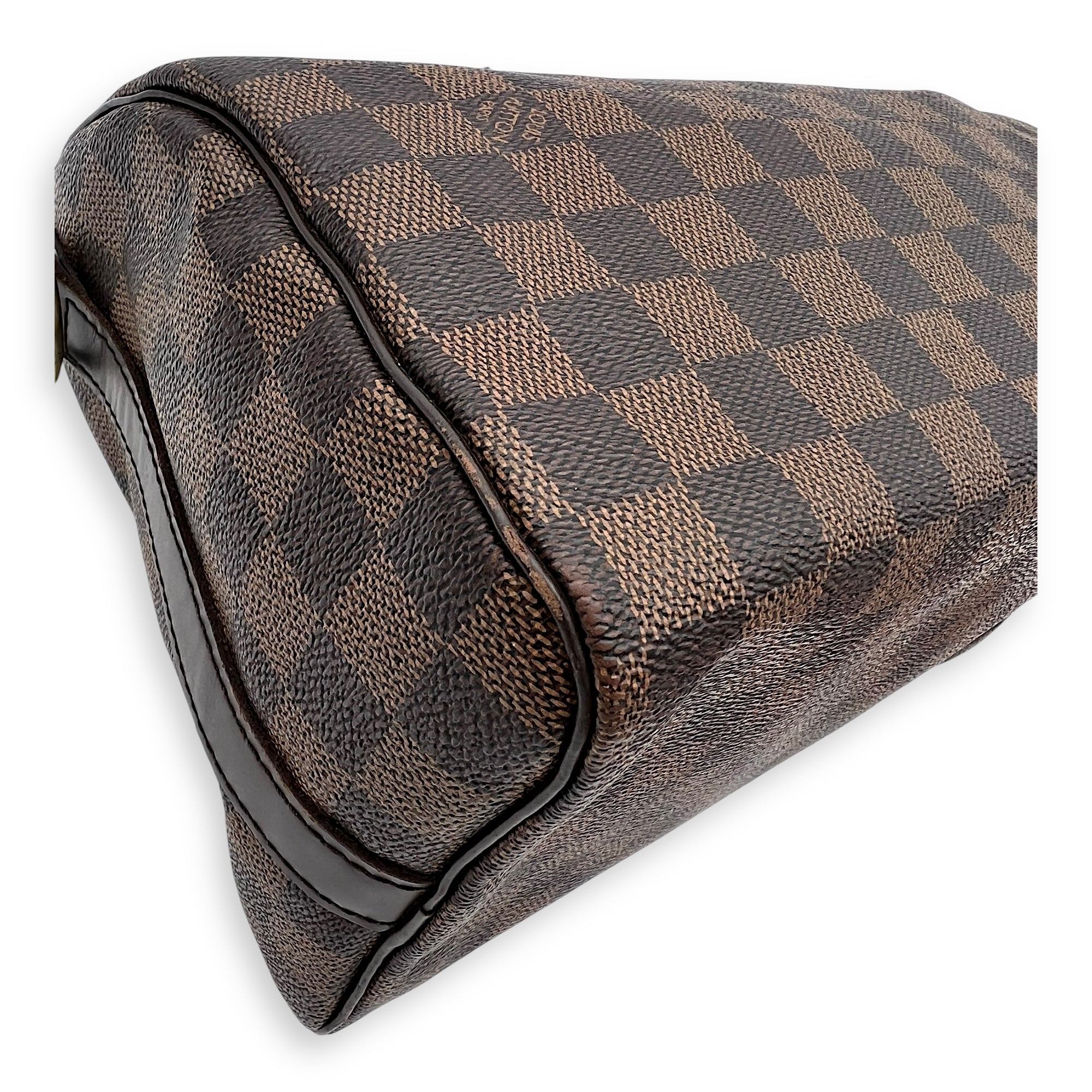 Louis Vuitton Speedy Bandouliere Top Handle Bag 25 Brown in Coated Canvas, Gold hardware_6