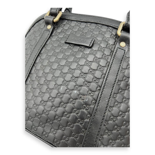 Gucci Micro gg Top Handle Bag Small Black in Calfskin, Gold hardware_6