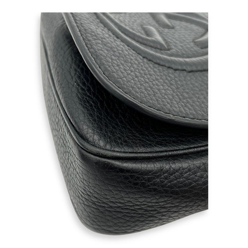 Gucci Soho Crossbody Bag Black in Calfskin, Gold hardware_6
