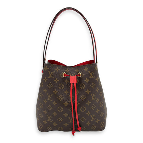 Louis Vuitton NeoNoe Crossbody Bag Brown in Monogram Coated Canvas, Gold hardware_6