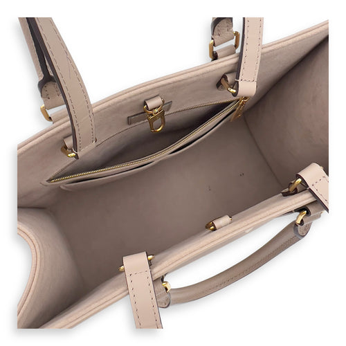 Louis Vuitton OnTheGo MM Beige Top Handle Bag in Empreinte Leather, Gold hardware_6