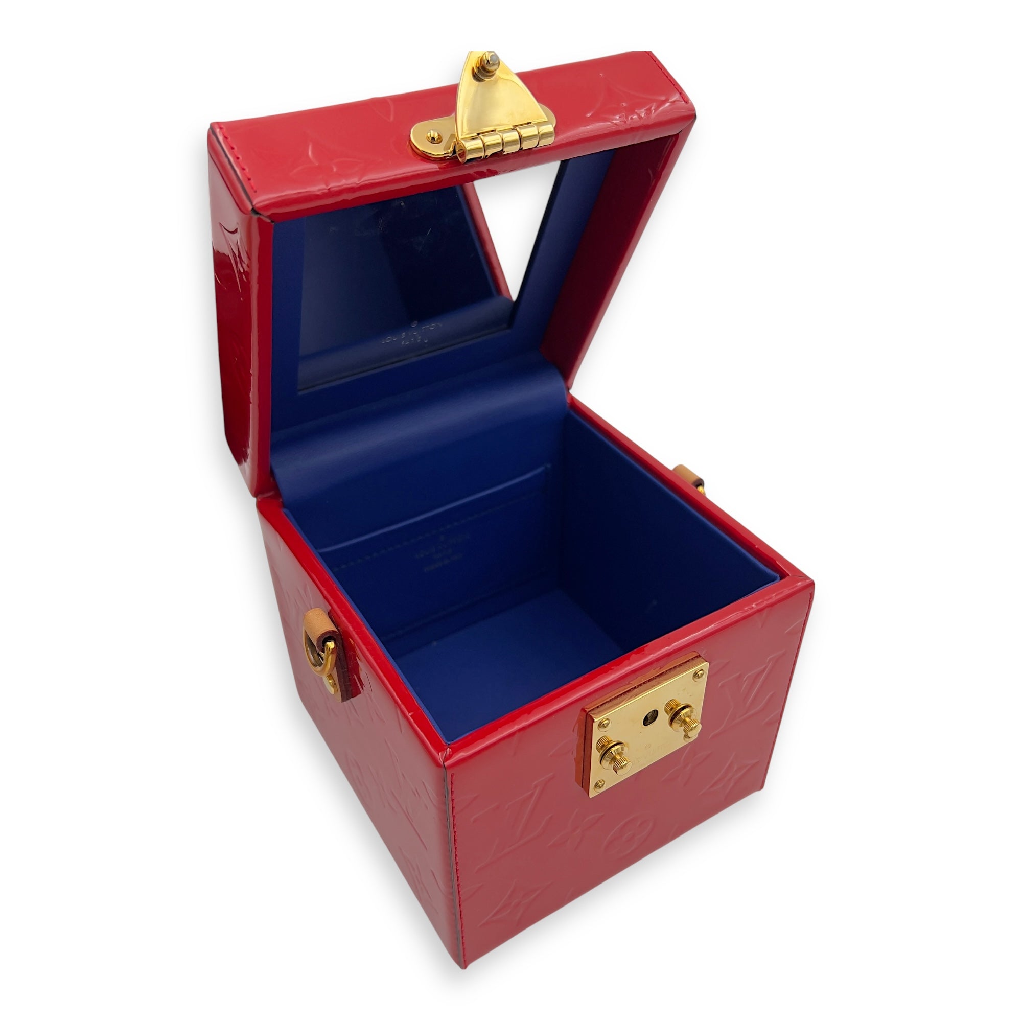 Louis Vuitton Bleecker Top Handle Bag Red in Vernis, Gold hardware_6