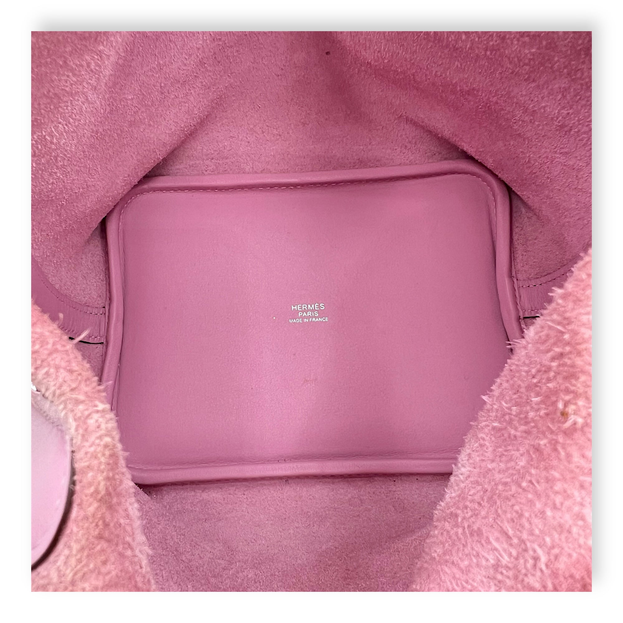 Hermès Lucky Daisy Picotin 18 Mauve Sylvestre Top Handle Bag in Swift, Palladium hardware_6
