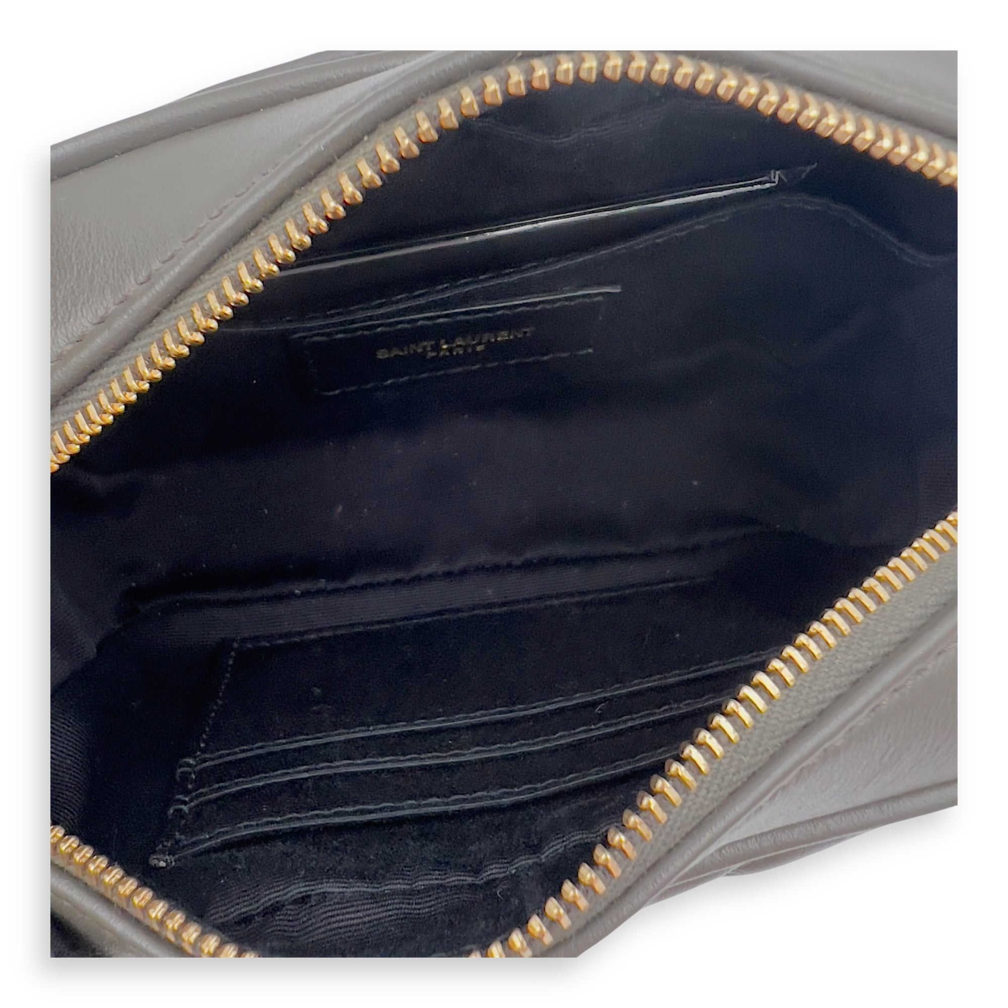 Saint Laurent Lou Belt Bag Green in Calfskin, Gold hardware_6