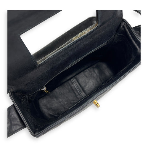 Chanel Vintage CC Shoulder Bag Black in Lambskin, Gold hardware_4