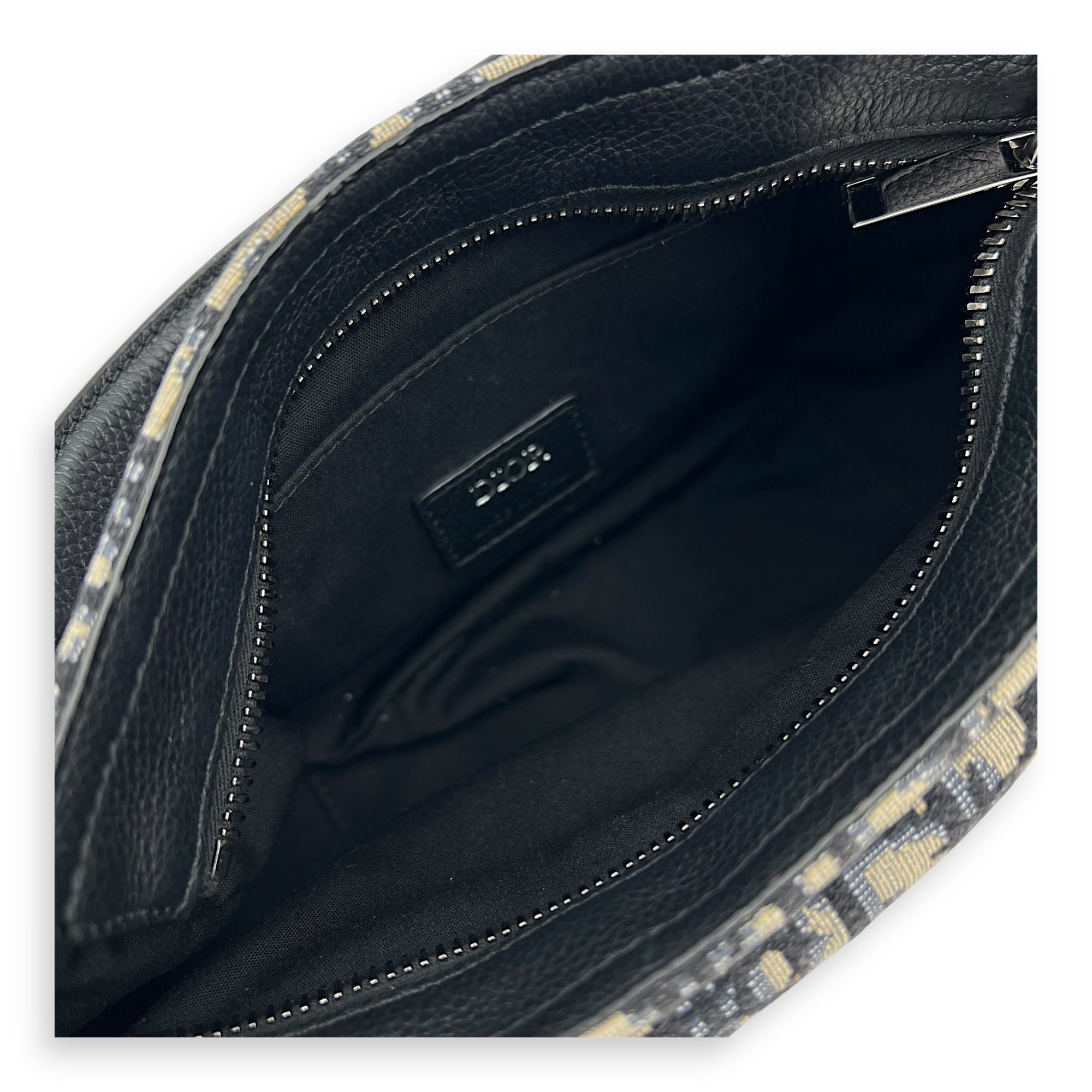 Dior Oblique Saddle Blue Crossbody Bag in Jacquard, Silver hardware_4