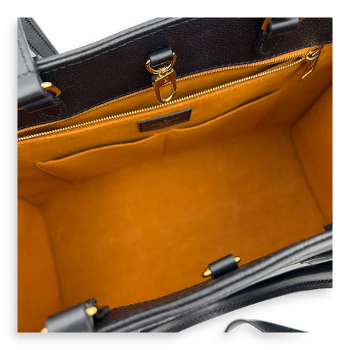 Louis Vuitton OnTheGo MM Black Top Handle Bag in Empreinte Leather, Gold hardware_3