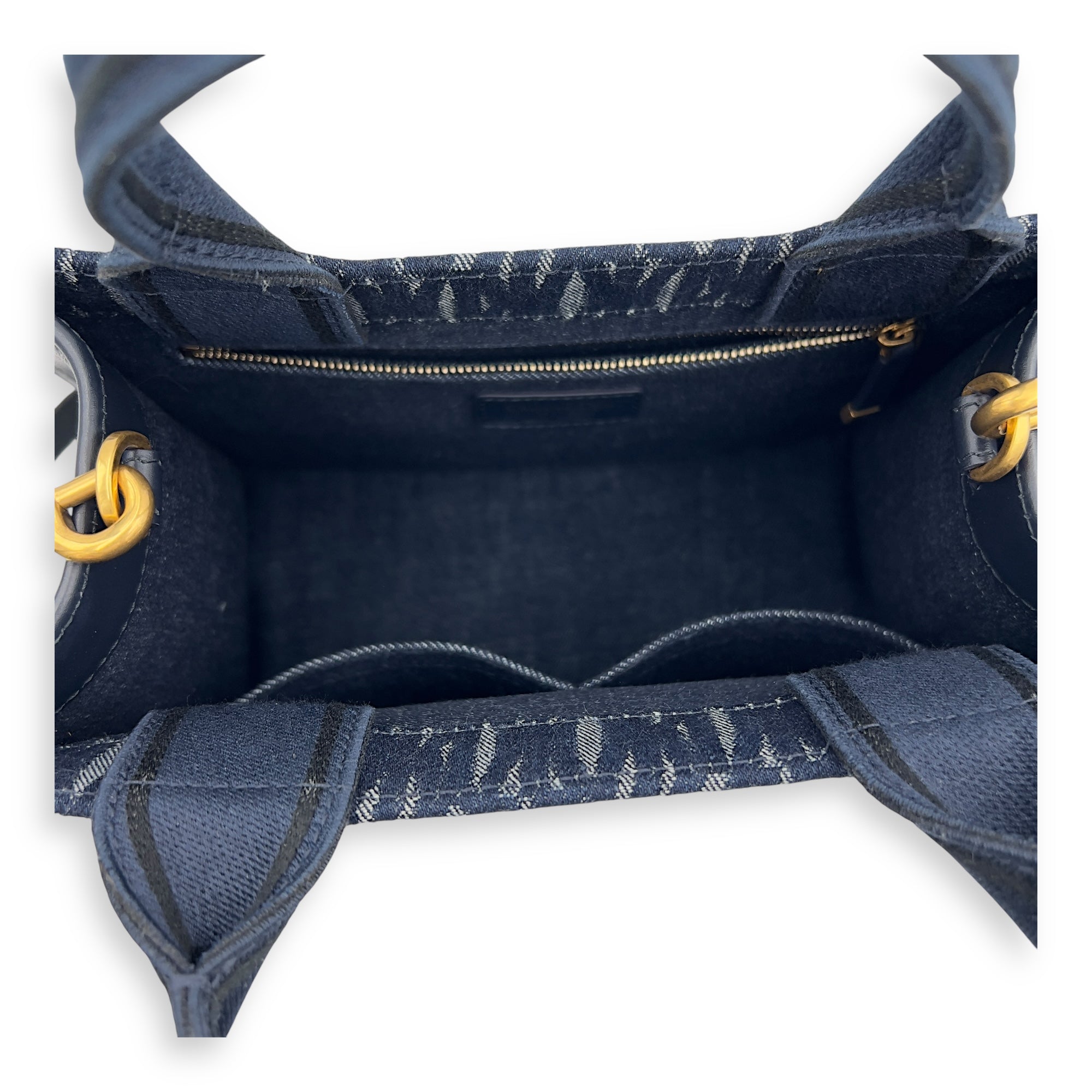 Dior Book Tote Small Blue Top Handle Bag in Denim_8
