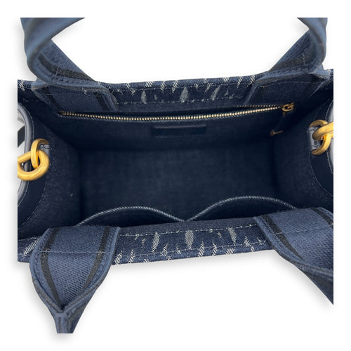 Dior Book Tote Small Blue Top Handle Bag in Denim_8