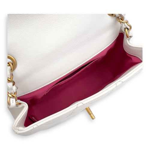 Chanel 20C In The Loop CC Flap White Top Handle Bag in Lambskin, Gold hardware_3