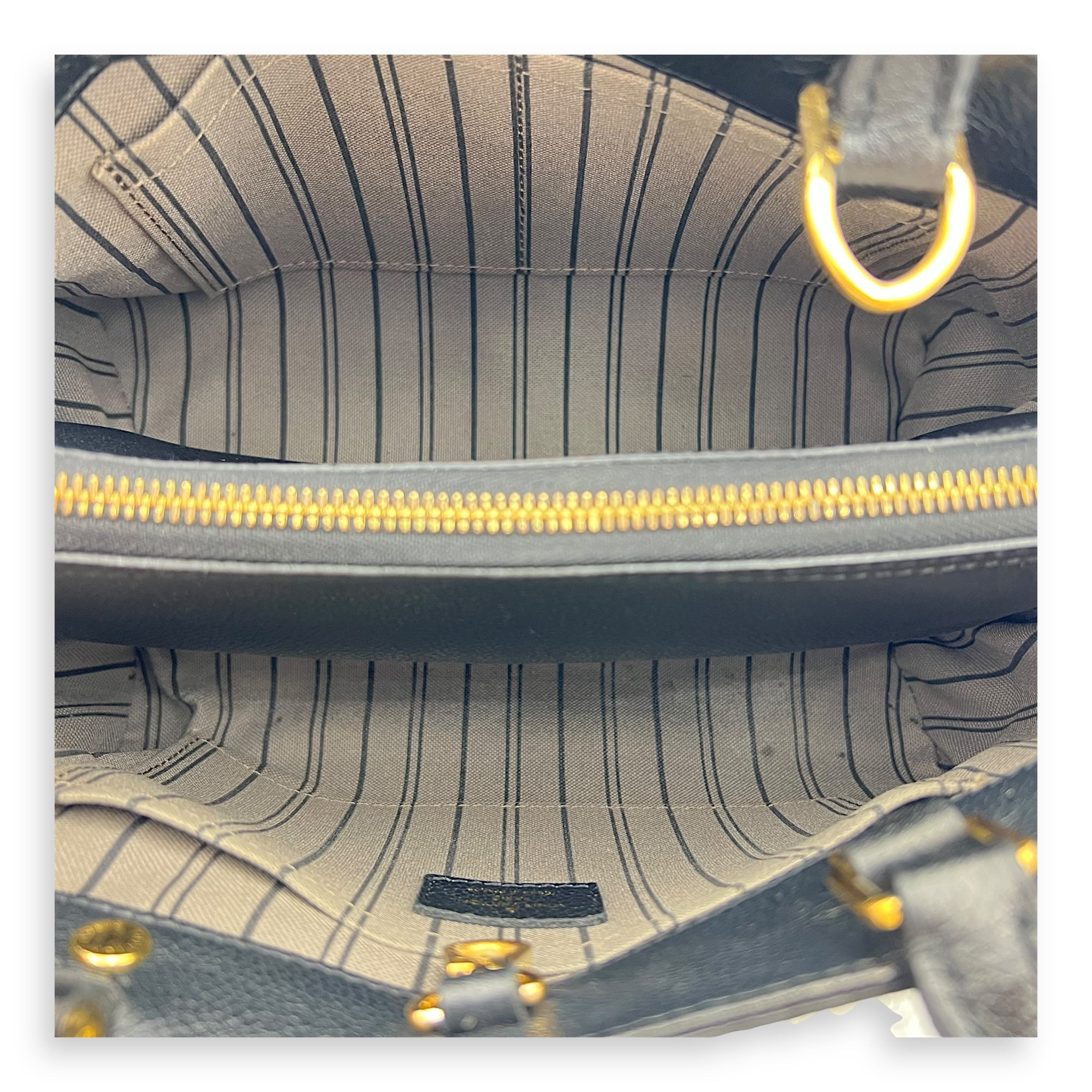 Louis Vuitton Montaigne Top Handle Bag BB Black in Empreinte Leather, Gold hardware_6