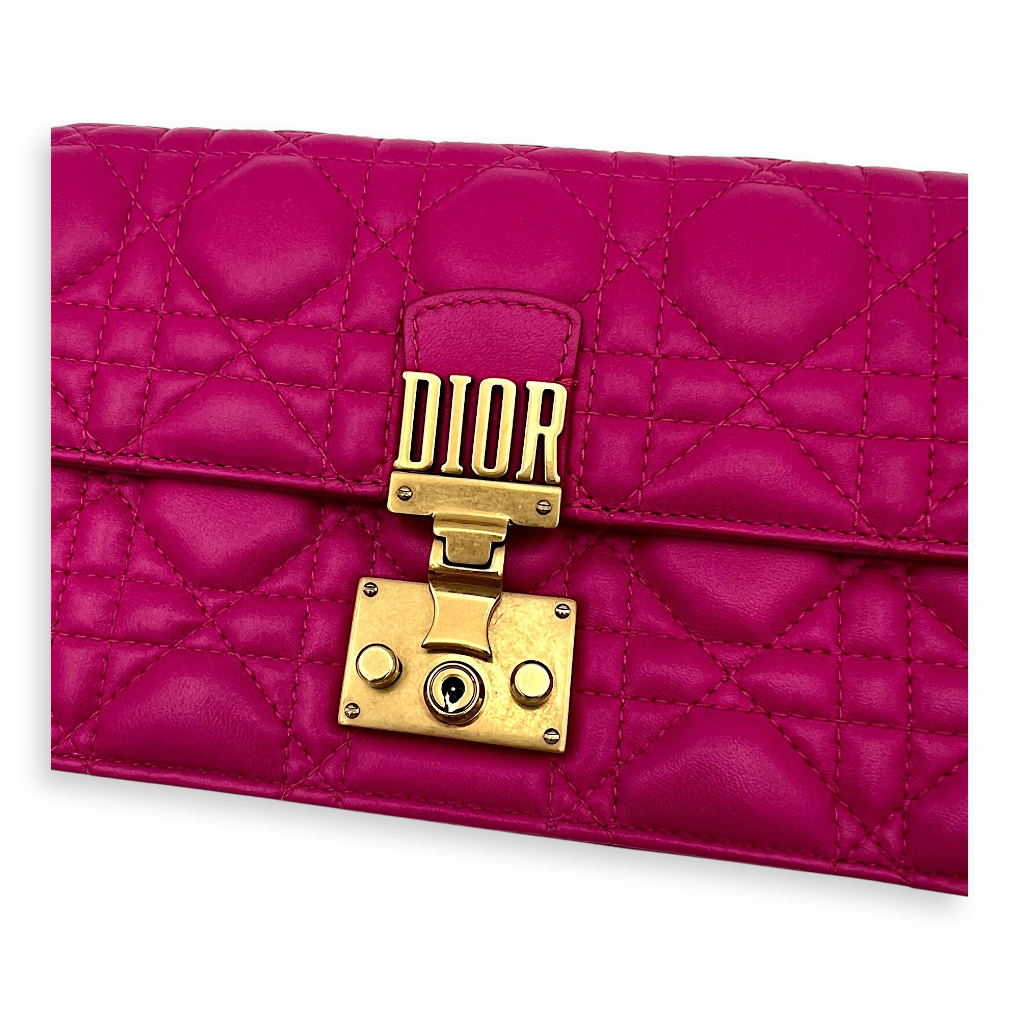 Dior DiorAddict Shoulder Bag Pink in Lambskin, Gold hardware_6