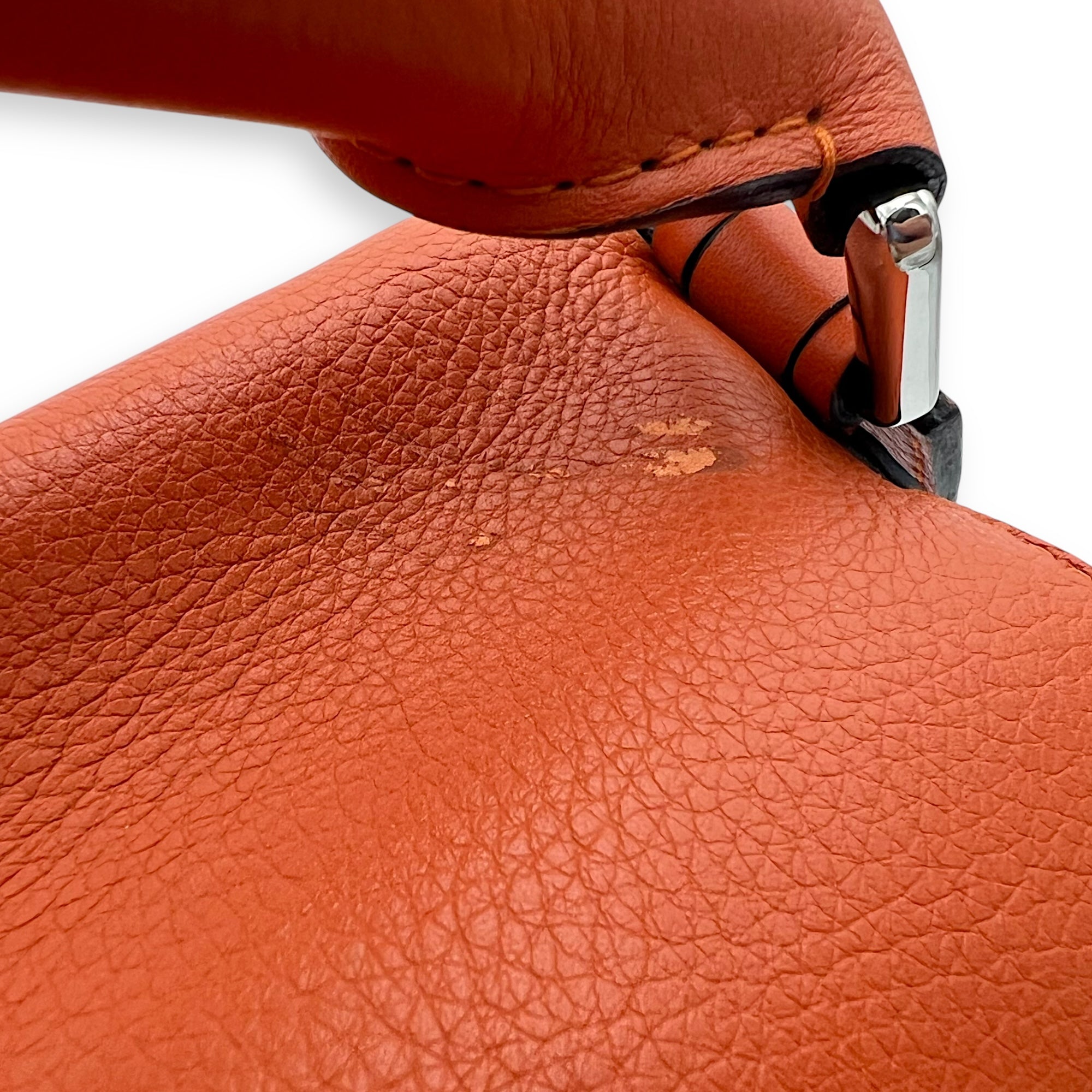 Loewe Puzzle Medium Orange Crossbody Bag in Calfskin, Silver hardware_6