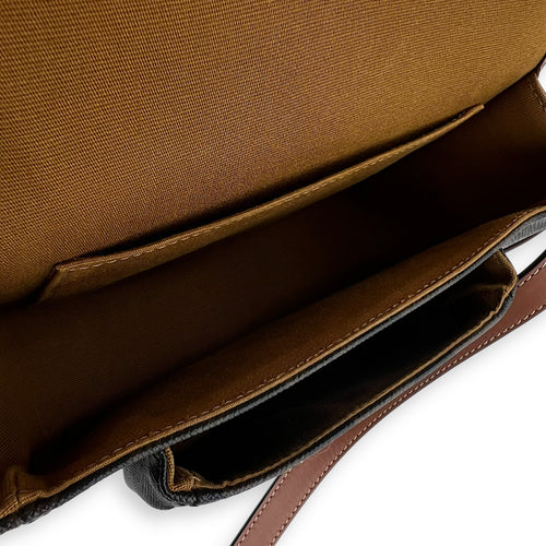 Celine Folco Crossbody Bag Brown in Coated Canvas, Gold hardware_6