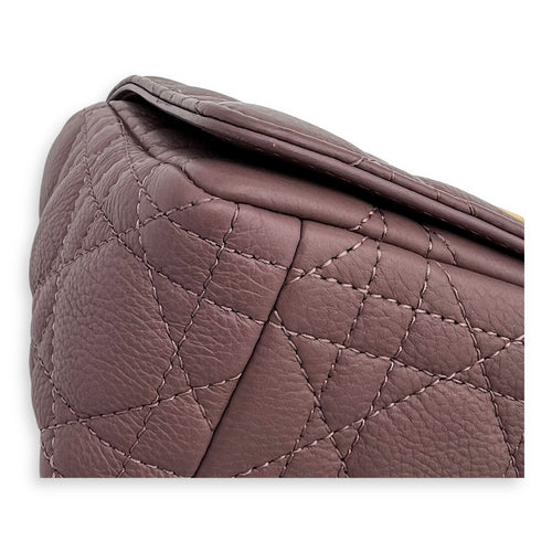 Dior Caro Shoulder Bag Purple in Calfskin, Gold hardware_6