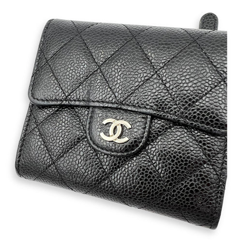 Chanel Classic Wallet Black in Caviar Leather, Silver hardware_1