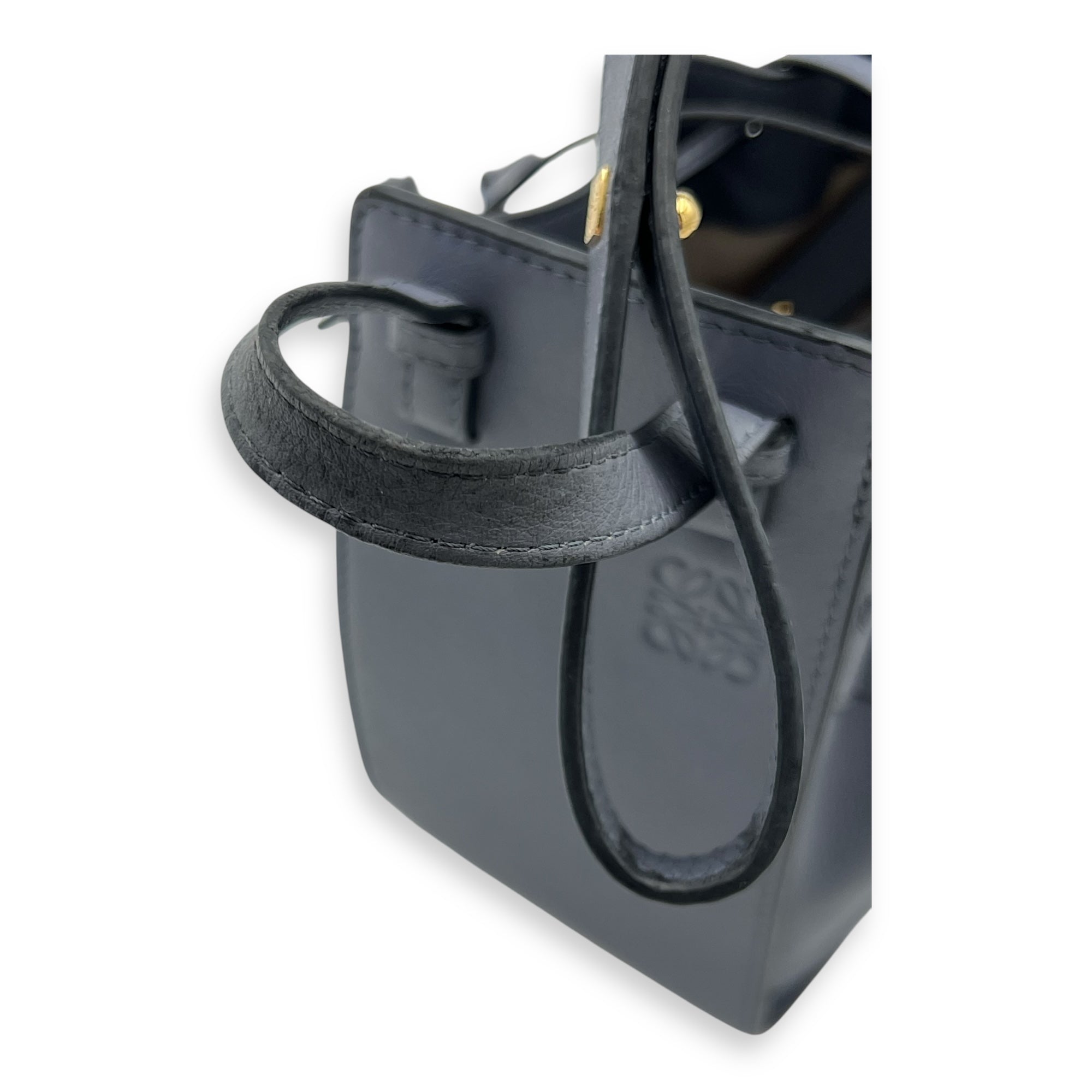 Loewe Hammock Mini Blue Shoulder Bag in Calfskin, Silver hardware_6