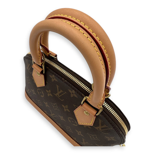 Louis Vuitton Alma BB Brown Top Handle Bag in Monogram Coated Canvas, Gold hardware_1