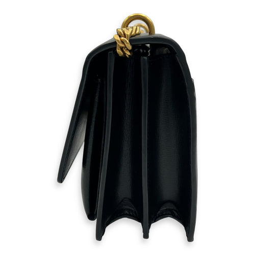 Saint Laurent Sunset Shoulder Bag Black in Calfskin, Gold hardware_4