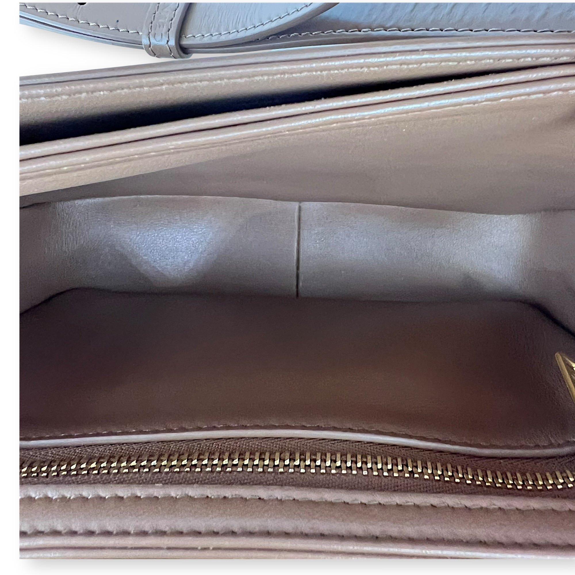 Celine Triomphe Shoulder Bag Brown in Calfskin, Gold hardware_6