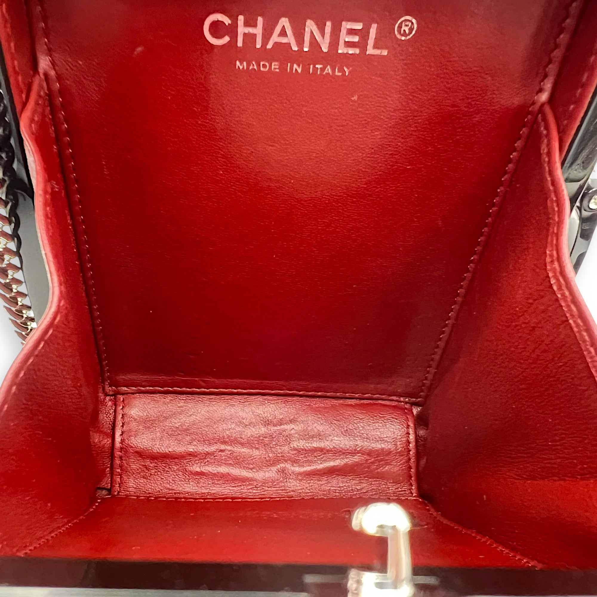 Chanel Minaudiere Trolley Black Clutch in, Silver hardware_6