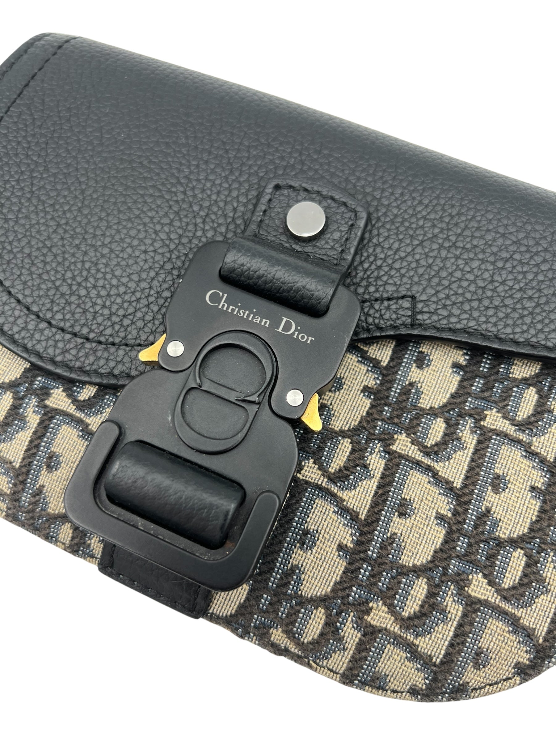 Dior Saddle Crossbody Bag Brown in Jacquard, Silver hardware_5