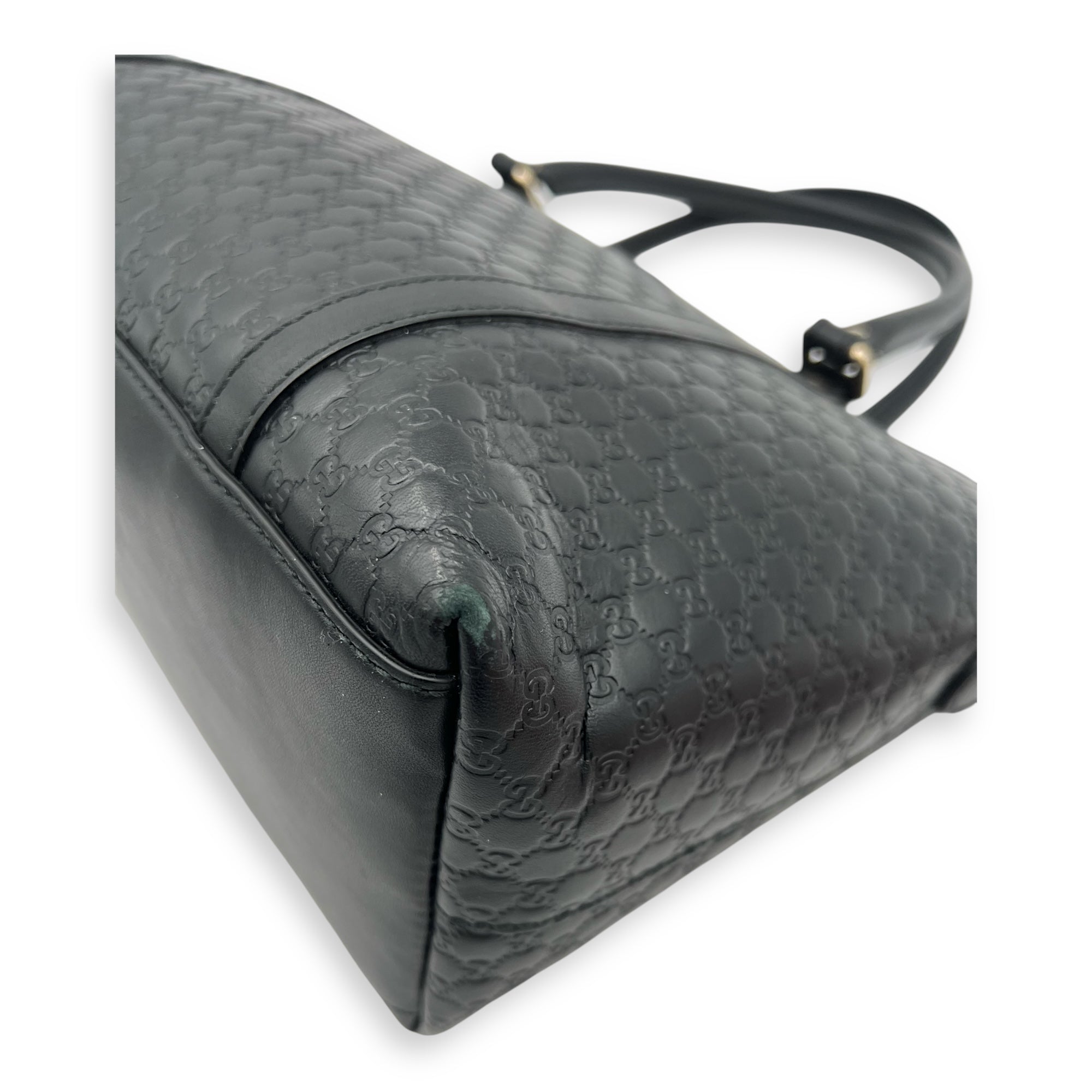 Gucci GG Tote Bag Black in Guccissima Leather, Gold hardware_7
